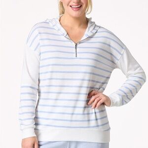 Cato Light Blue and White Striped Hoodie